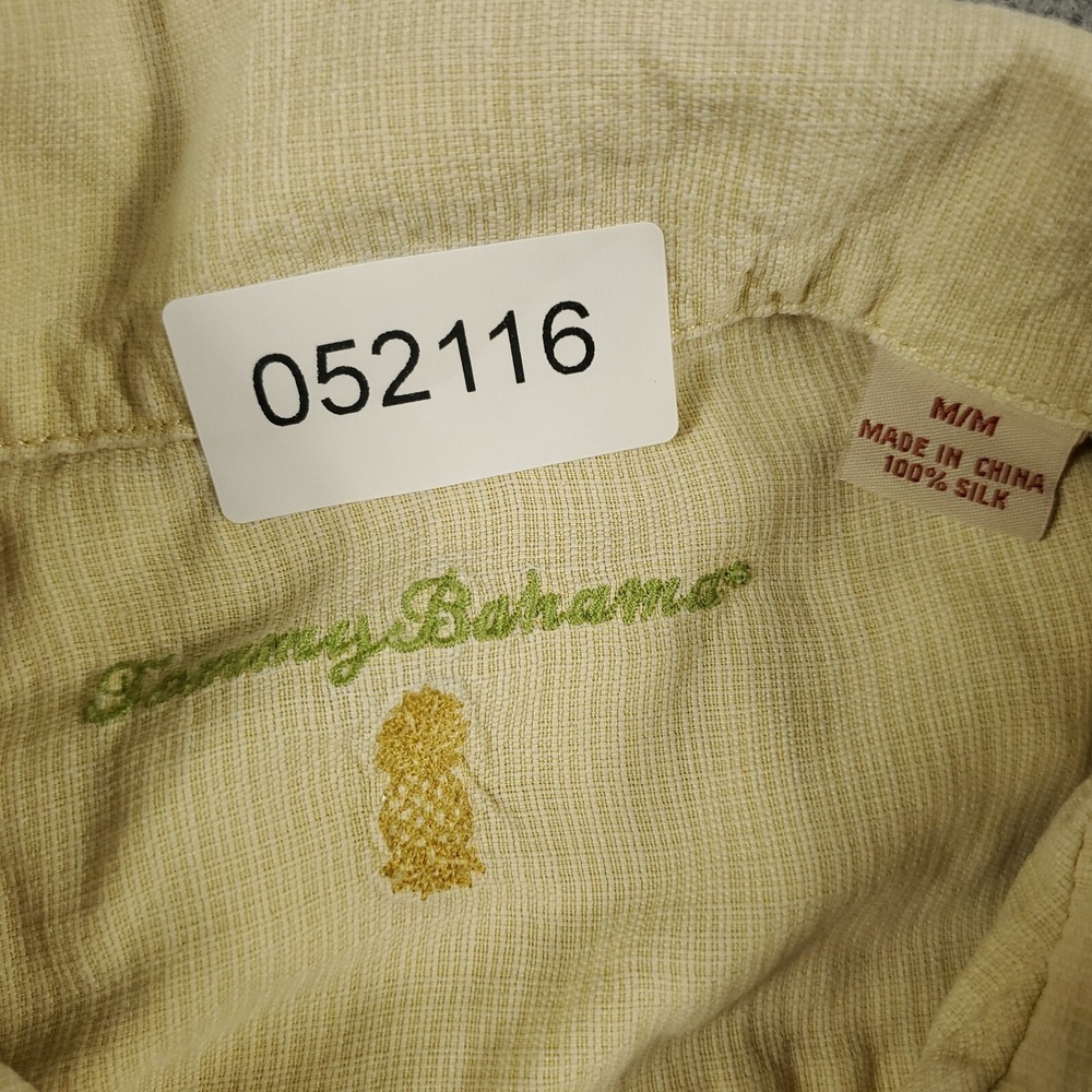 Tommy Bahama Shirt Mens Medium Yellow Hawaiian Button Up Short Sleeve * - Picture 8 of 8